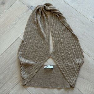 Zara Metallic Gold Halter Top